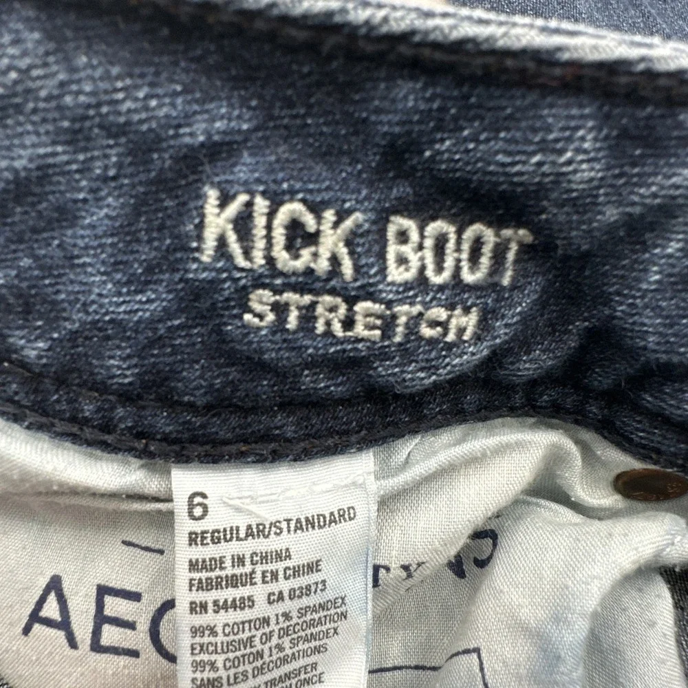 American Eagle Outfitters Womens Jeans Kick Boot Cut Size 6 Dark Wash 29x30.5 LR